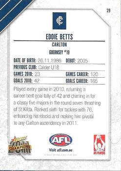 2011 Select AFL Champions #29 Eddie Betts Back